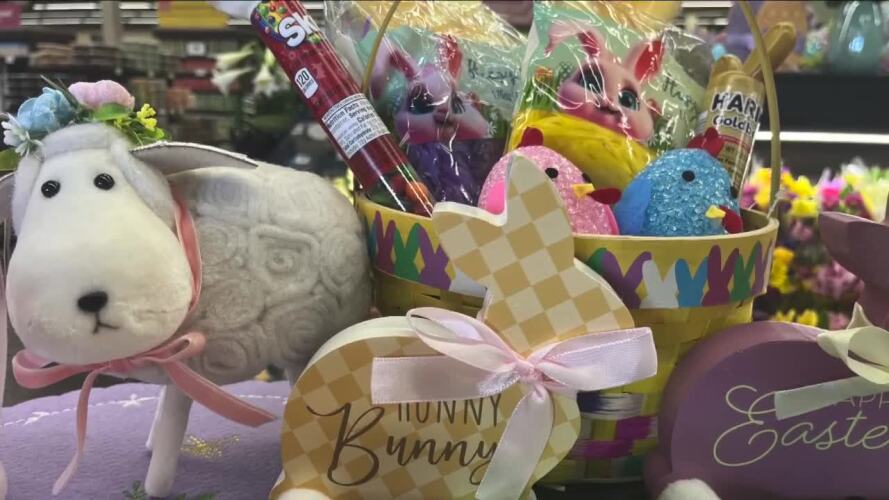 Various Easter gifts on display.