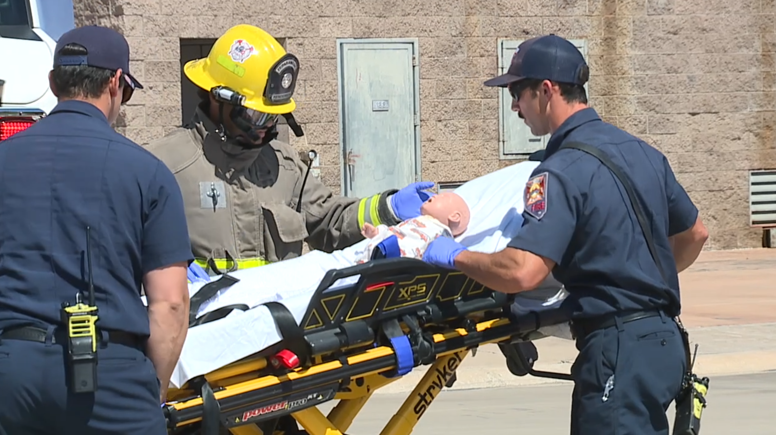 Henderson Fire Department conducts a safety demonstration for summer