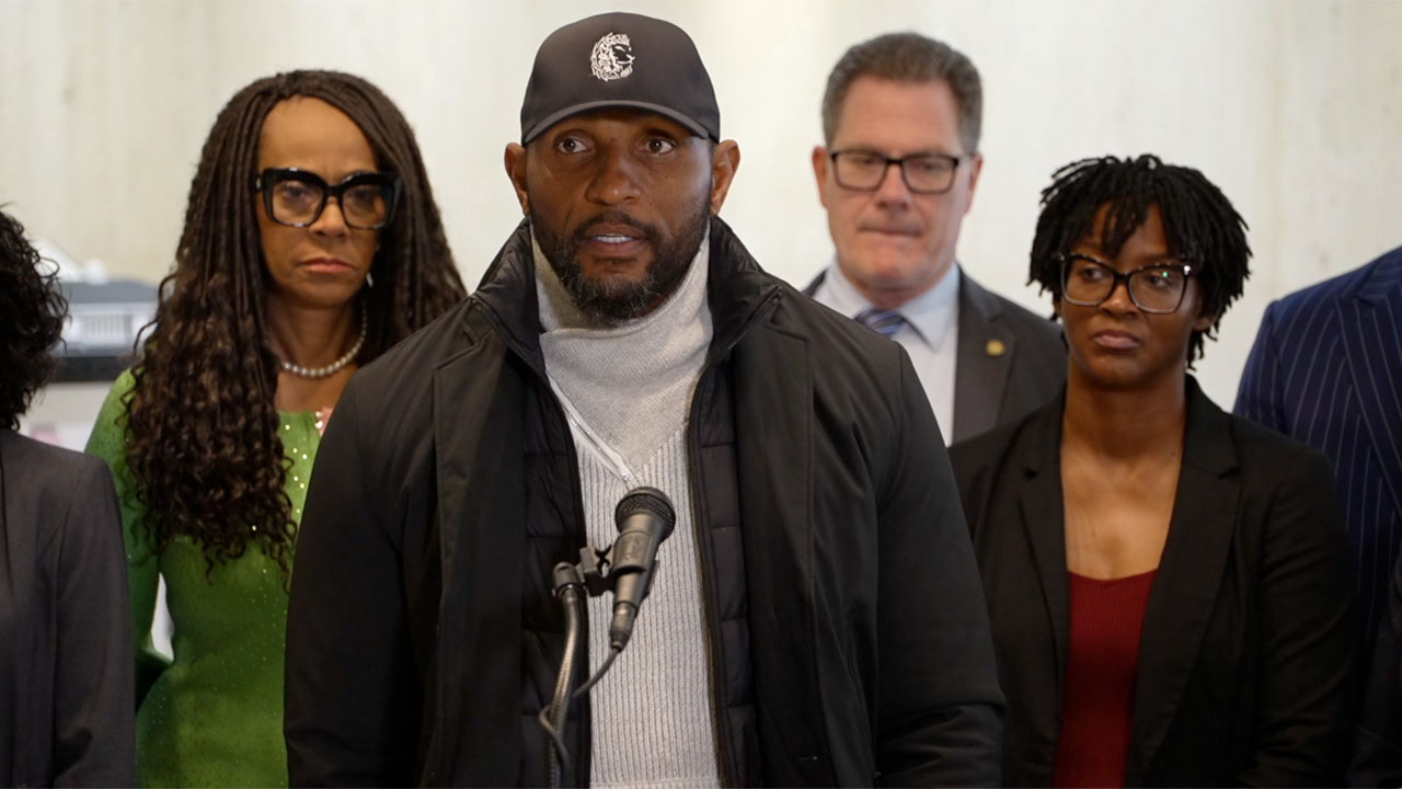 NFL legend Ray Lewis joined lawmakers and other grieving families at the Florida Capitol on Feb. 25, 2026, to call for greater concussion awareness and stronger safety protections for young athletes.