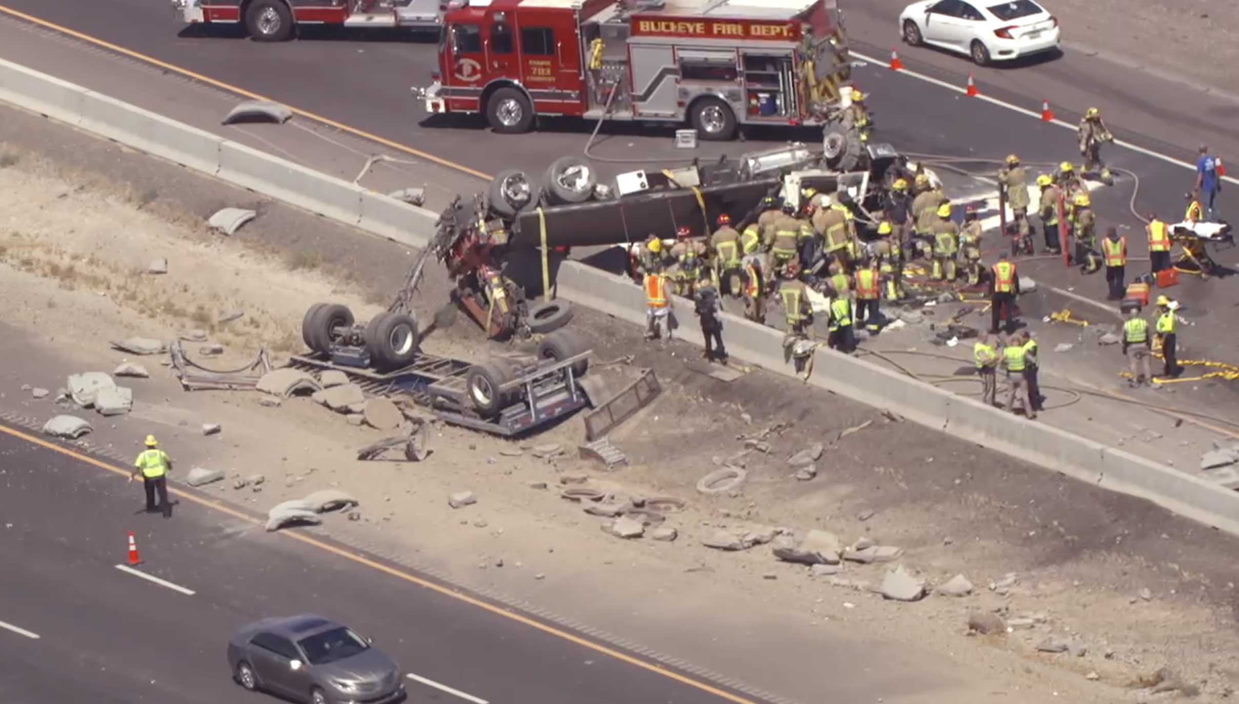 I-10 Verrado Way semi rollover