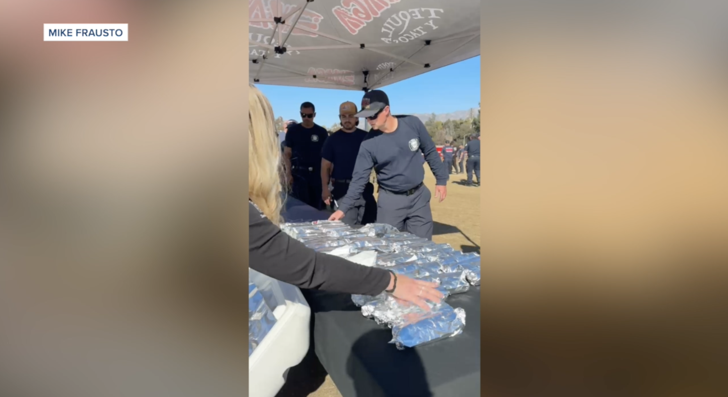 Firefighters receive hearty support at the Rose Bowl thanks to Oceanside restaurant