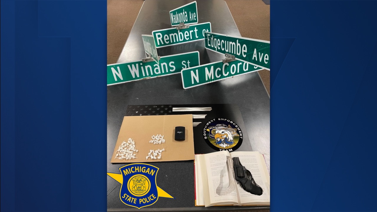 Benton Harbor fentanyl bust with stolen street signs.jpg