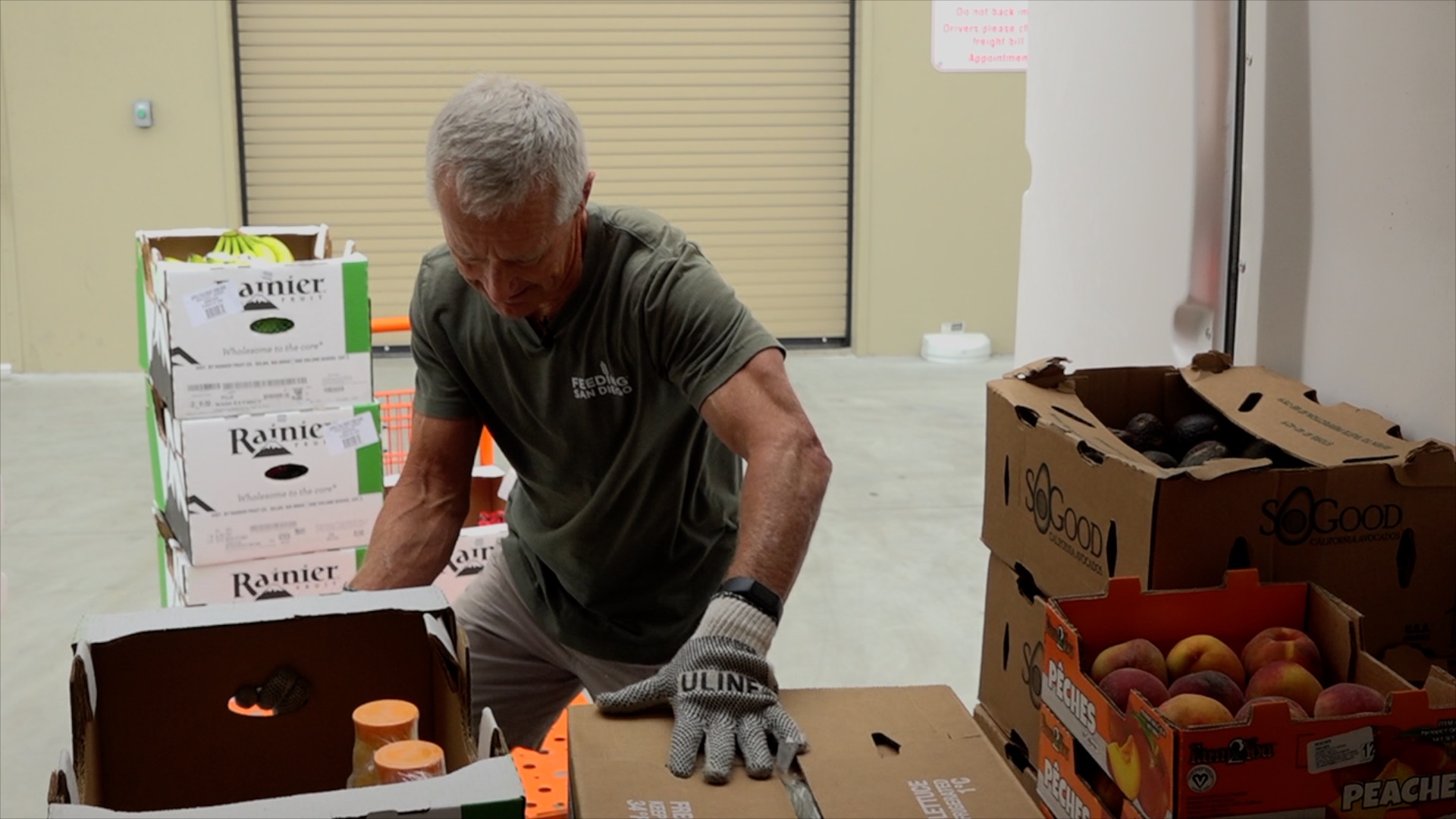 Dan Lachenbruch packs a van full of surplus food from a variety of grocery stores and takes it to food pantries.
