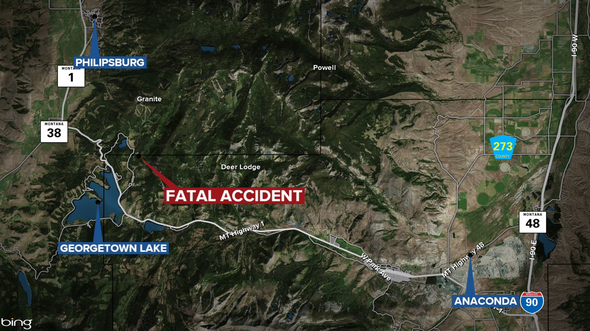 Georgetown Lake Fatal ATV Accident Map