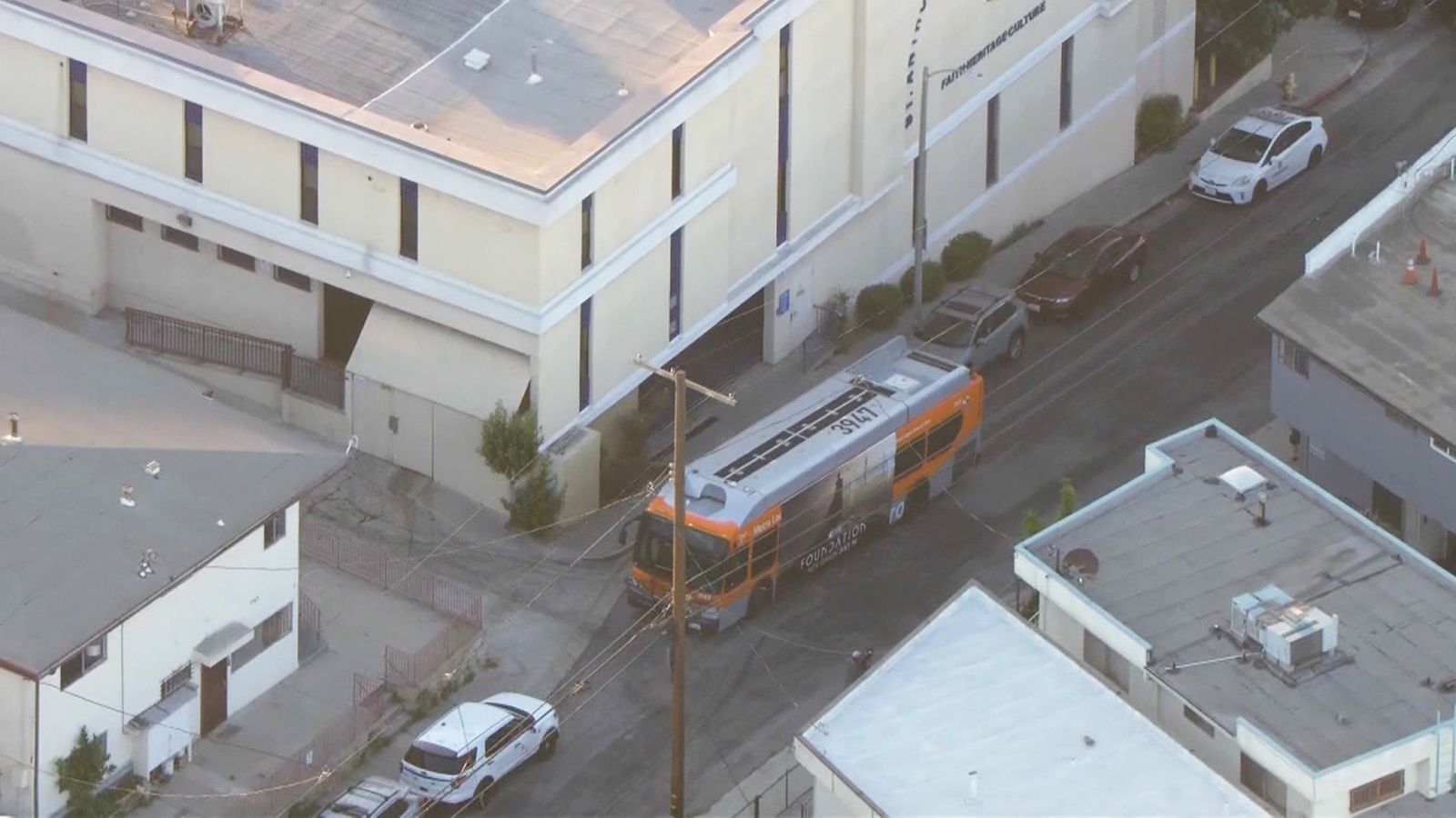 Migrant bus from Texas in Los Angeles