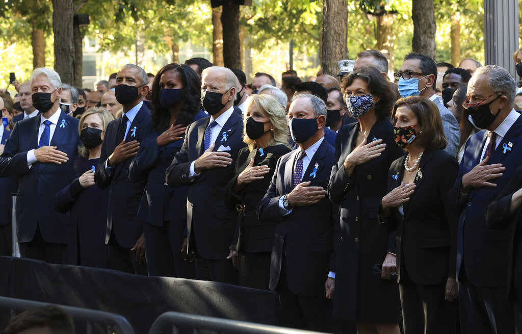 Joe Biden, Jill Biden, Barack Obama, Michelle Obama, Bill Clinton, Hillary Clinton, Michael Bloomberg, New York City Commemorates 20th Anniversary Of 9/11 Terror Attacks