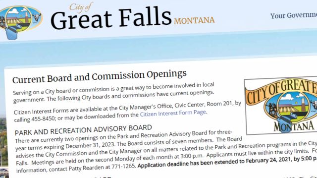 Great Falls taking applications for several boards and commissions