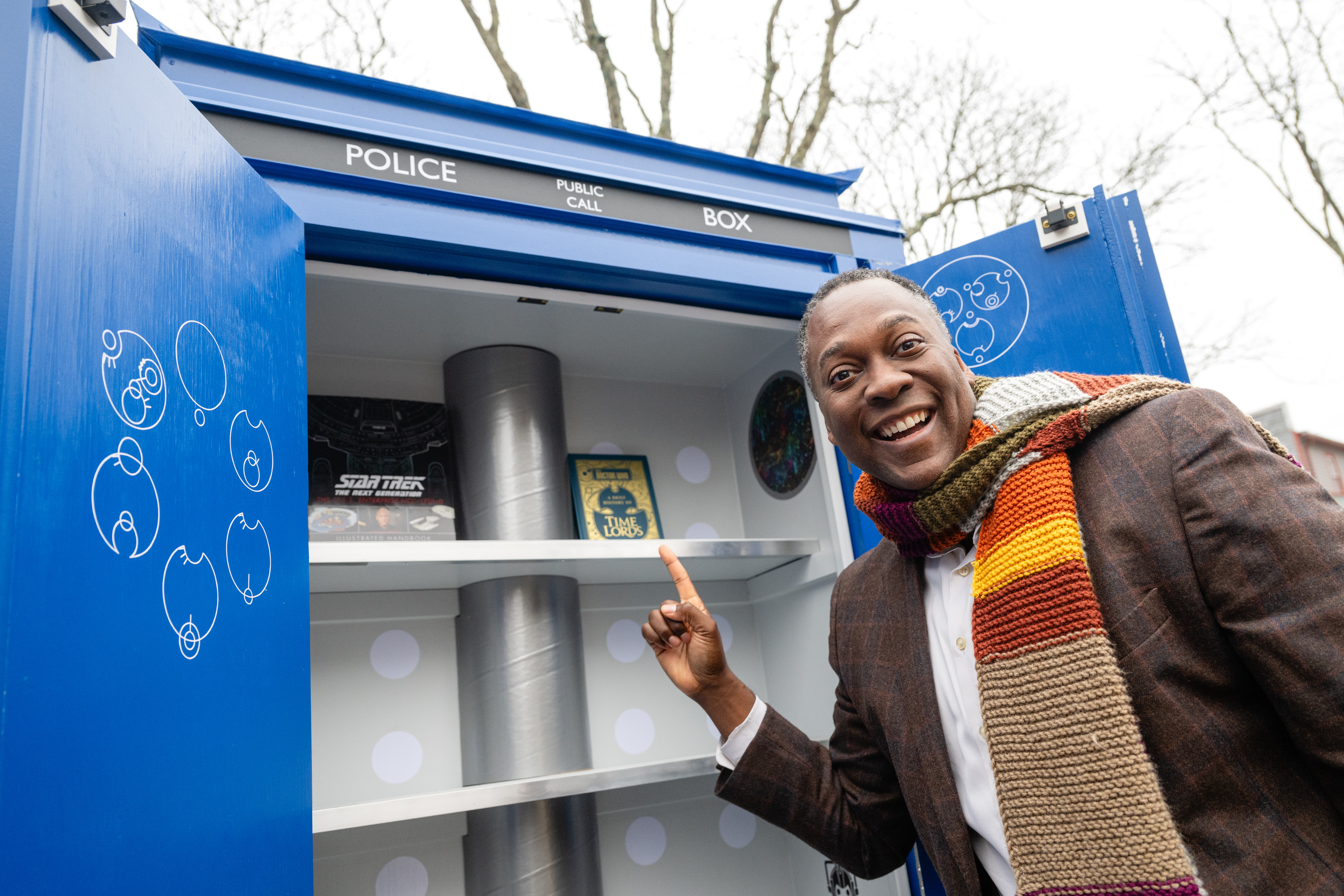 Howard County Tardis Little Free Library Calvin Ball Doctor Who