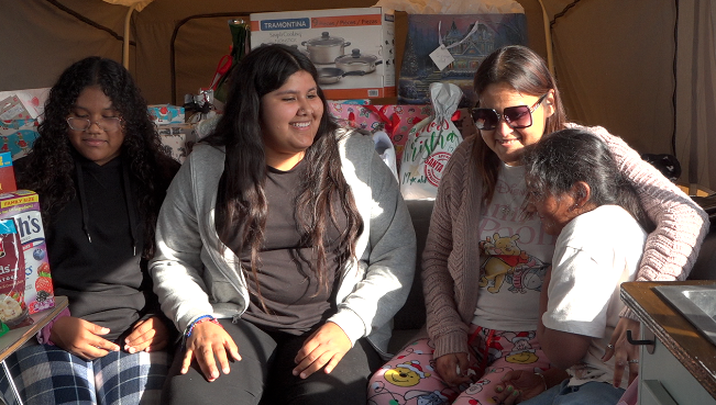 Araceli Zamarippa and her three daughters received a surprise pop-up trailer gift from the United Lowrider Coalition on Friday.