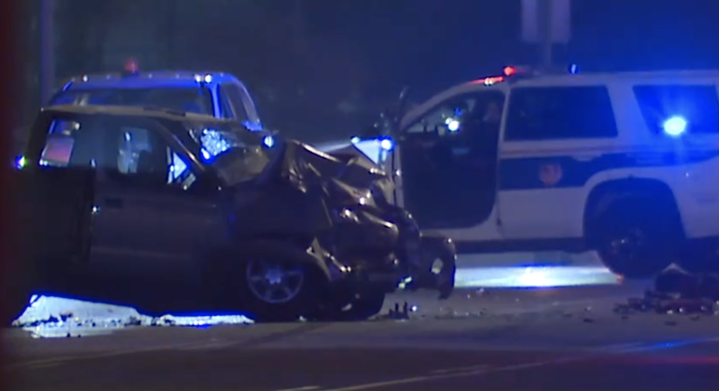 Pickup truck v bus crash