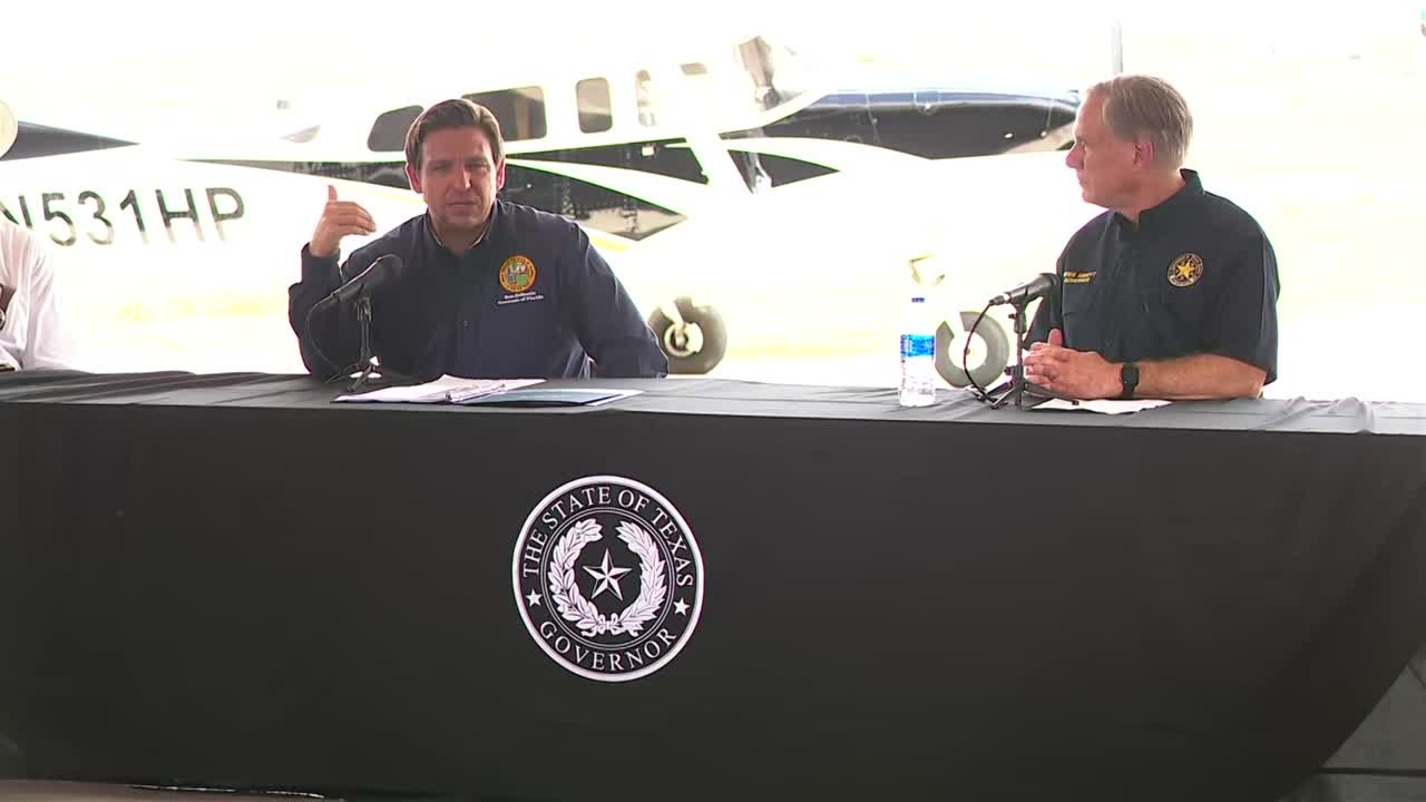 Florida Gov. Ron DeSantis and Texas Gov. Greg Abbott, July 17, 2021