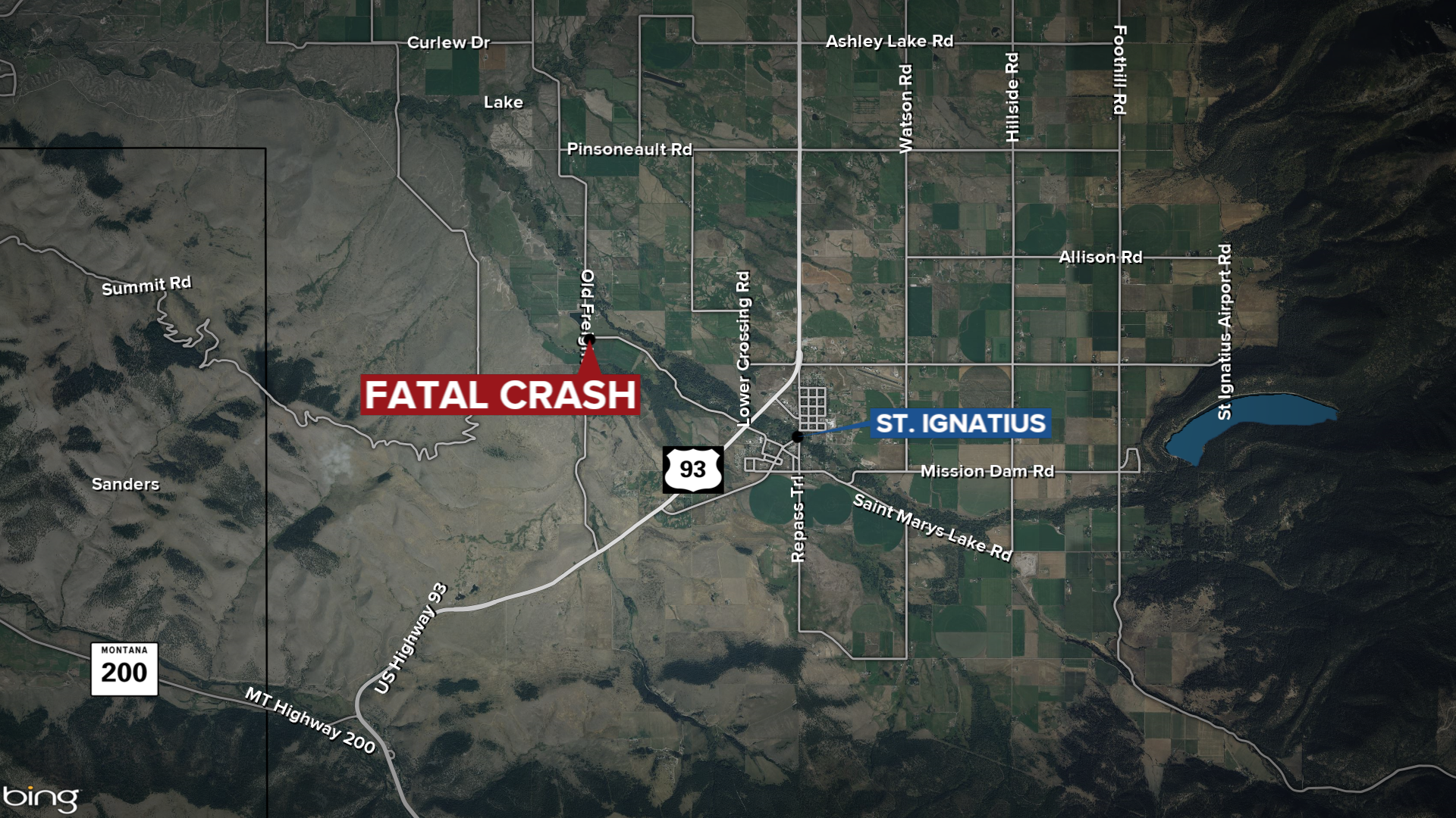 St. Ignatius Fatal Crash Map
