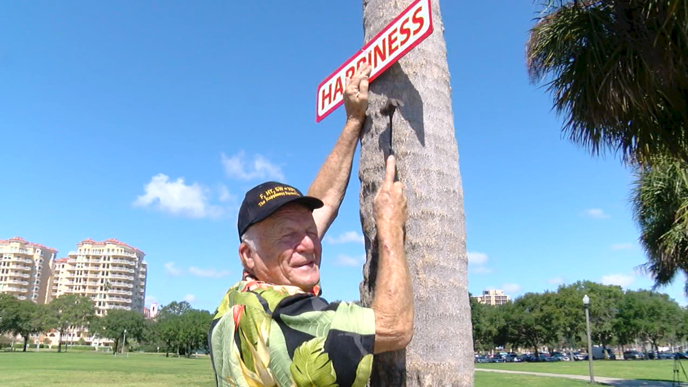 Gary King Happiness sign