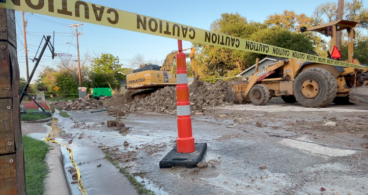 Lacy Lakeview water pipe struck