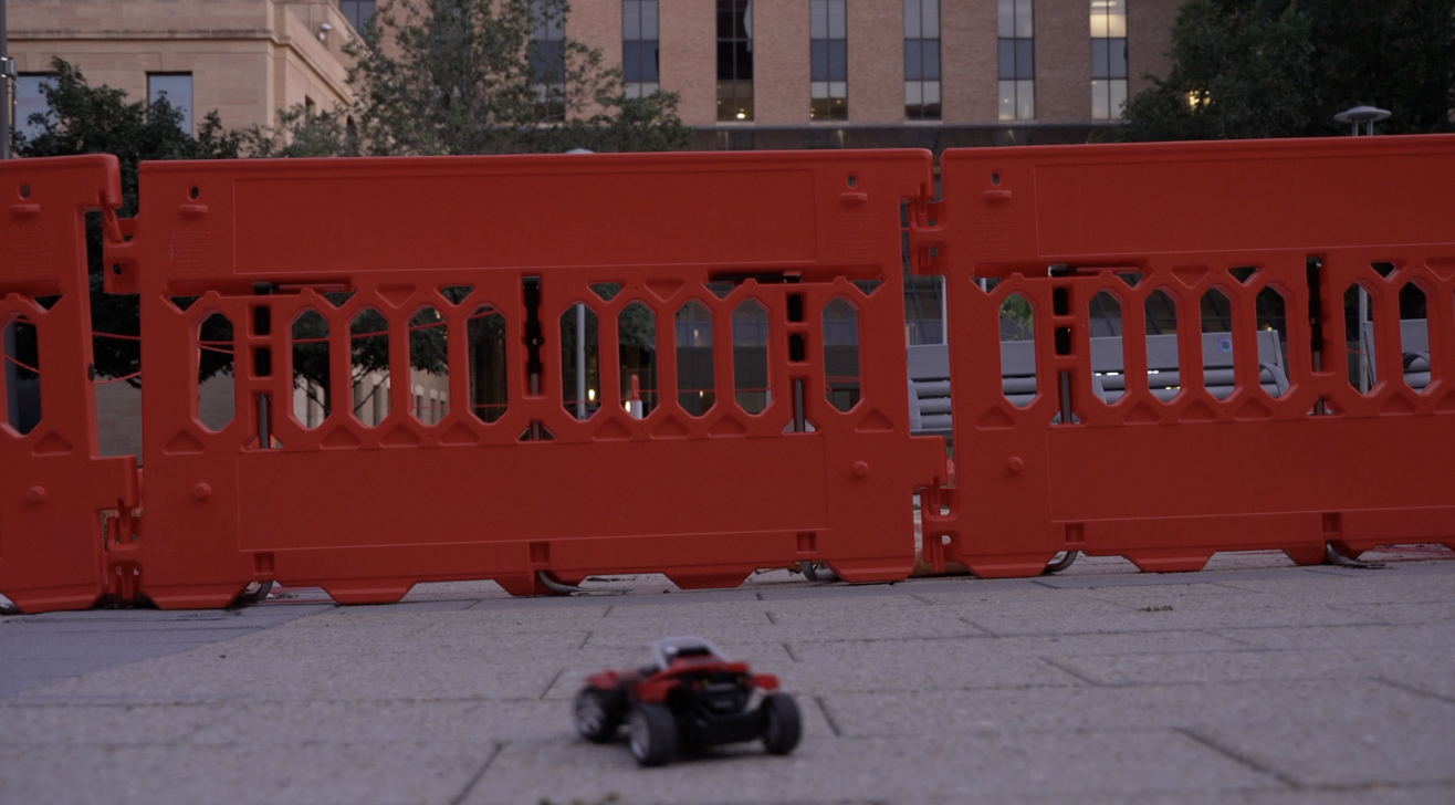 Streetcar barricades in Midtown