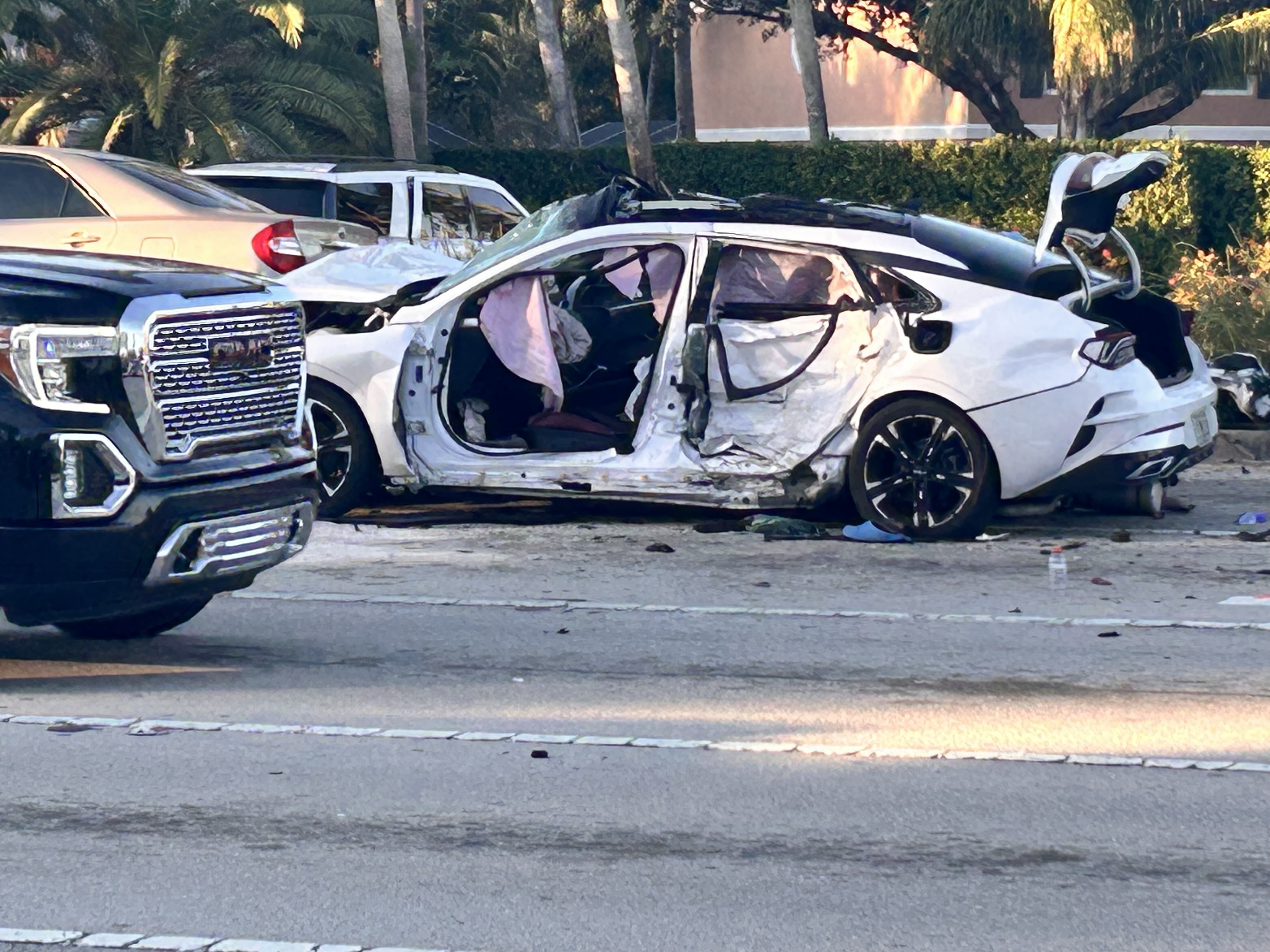 Sedan involved in police pursuit