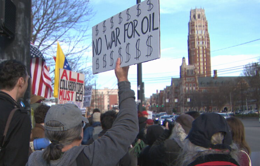 Protesters gather in Nashville to oppose U.S. action in Venezuela