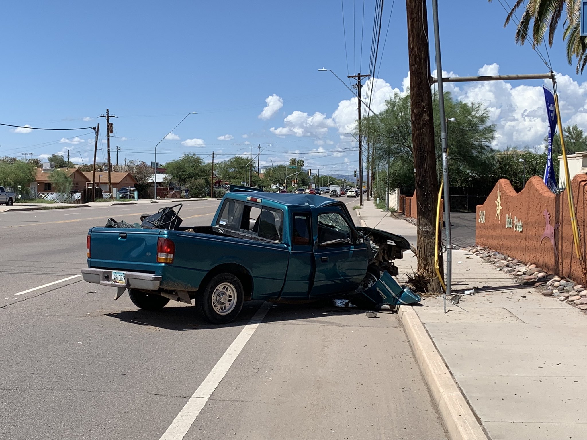 A truck crash on Flowing Wells traffic has shut down northbound traffic for 24 hours on Aug. 12, 2021.