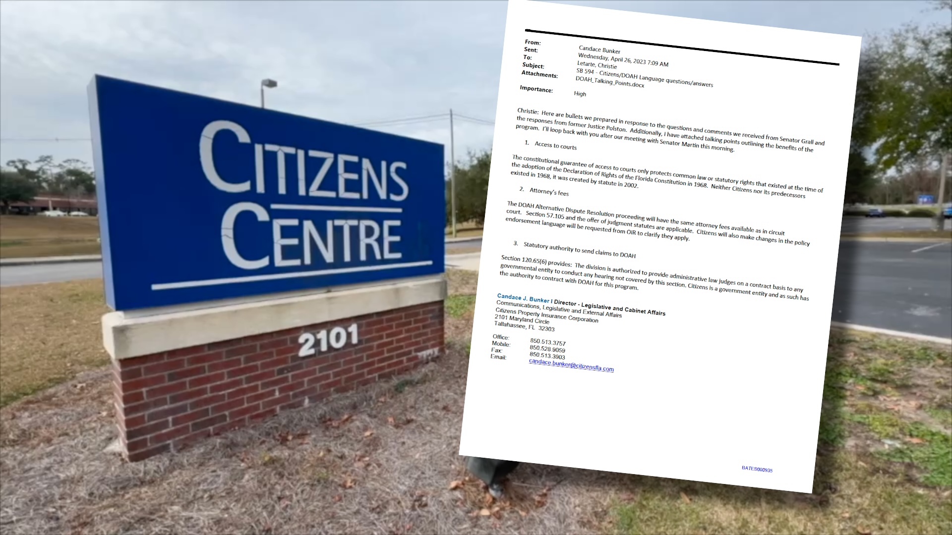 New Citizens Email reveal lawmaker questioning arbitration 