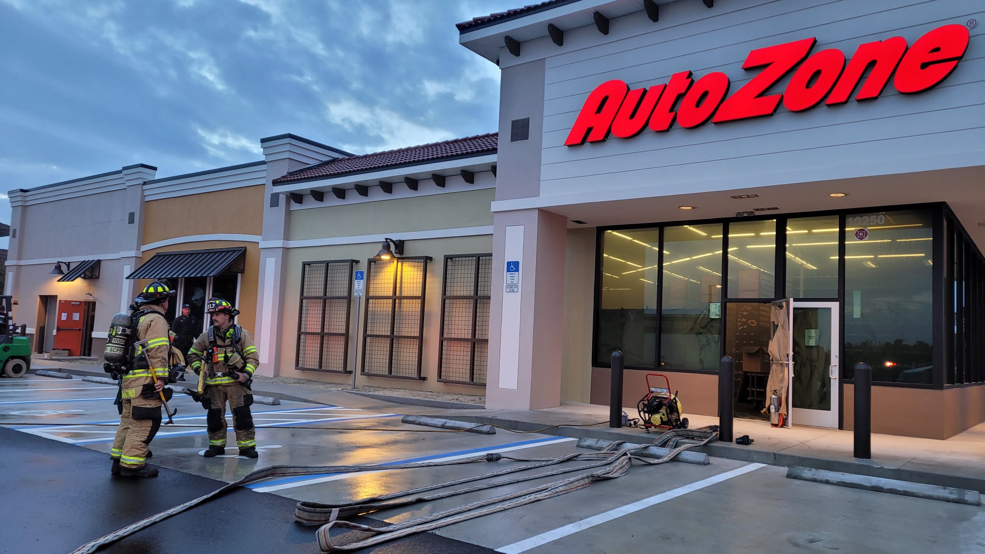 Fire at new Auto Zone in Estero, Florida