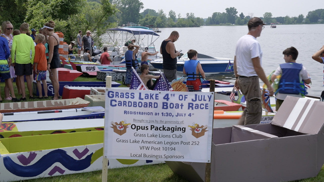 Grass Lake 4th of July Cardboard Boat Race