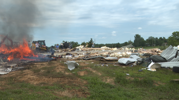Owen County community cleans up what's left behind following violent tornado