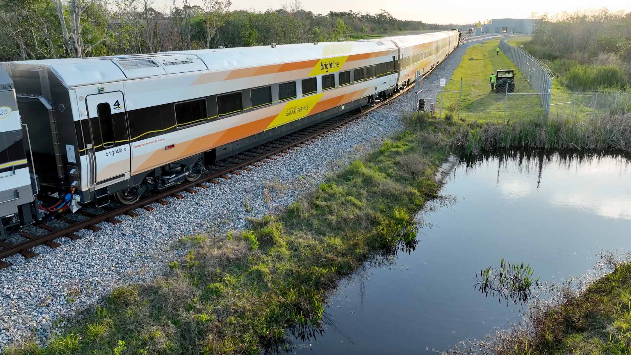 Brightline welcomed the "Bright Orange 2" at Brightline's vehicle maintenance facility in Orlando this weekend after a 10-day cross-country journey from the Siemens rolling stock facility in Sacramento, California.
