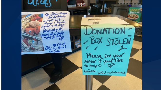 Donation box stolen