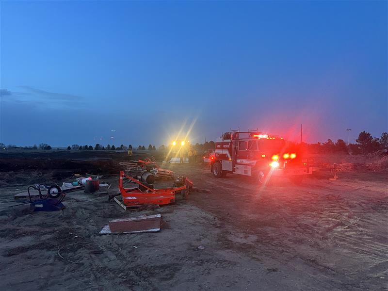 Meridian fire department tend to vegetation fire