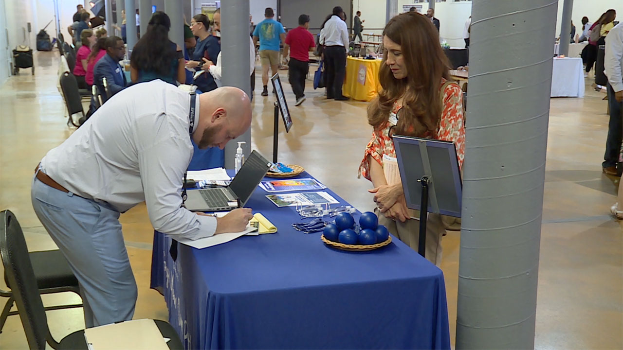 A job fair was held by the Palm Beaches at the South Florida Fairgrounds on Oct. 14, 2025.