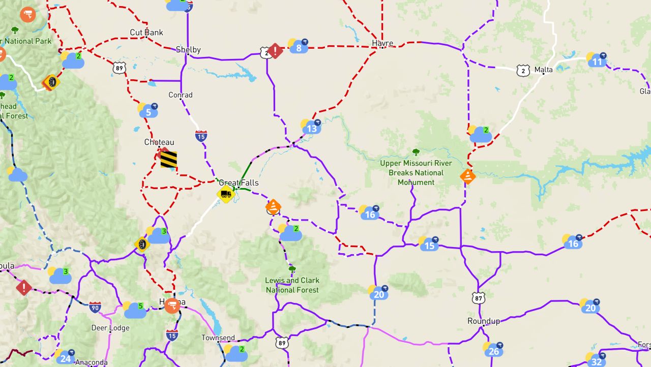 Montana road conditions + winter driving safety (February 21, 2023)
