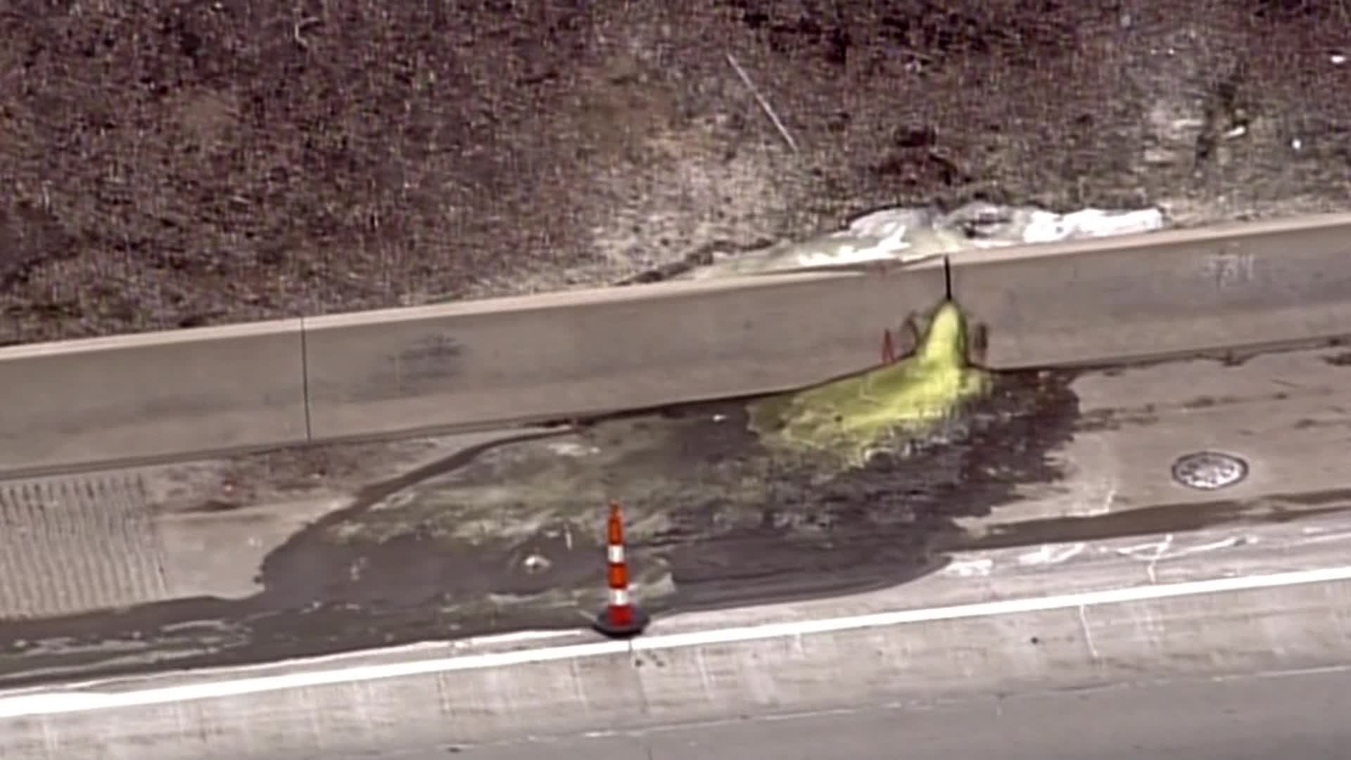 A cancerous green slime was found oozing onto a Detroit highway, officials say