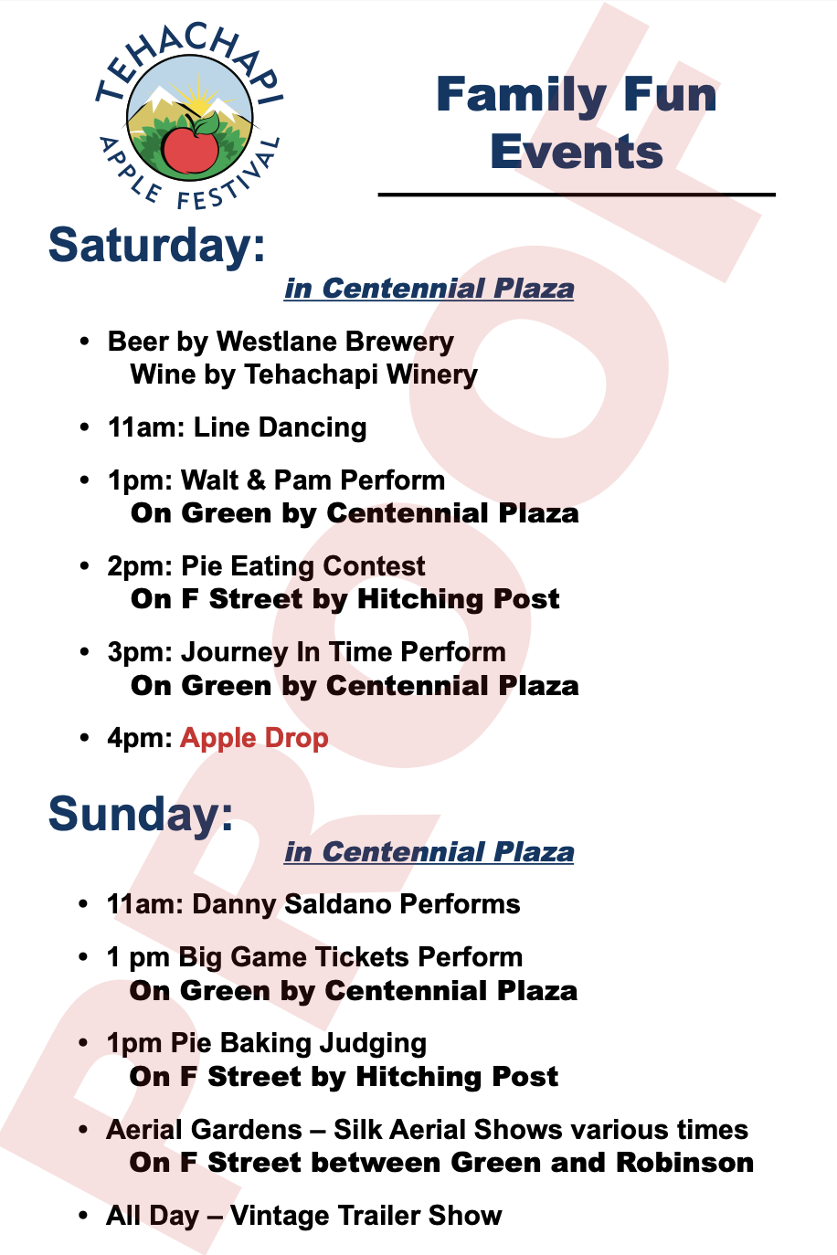 Apple Festival 2023 Schedule