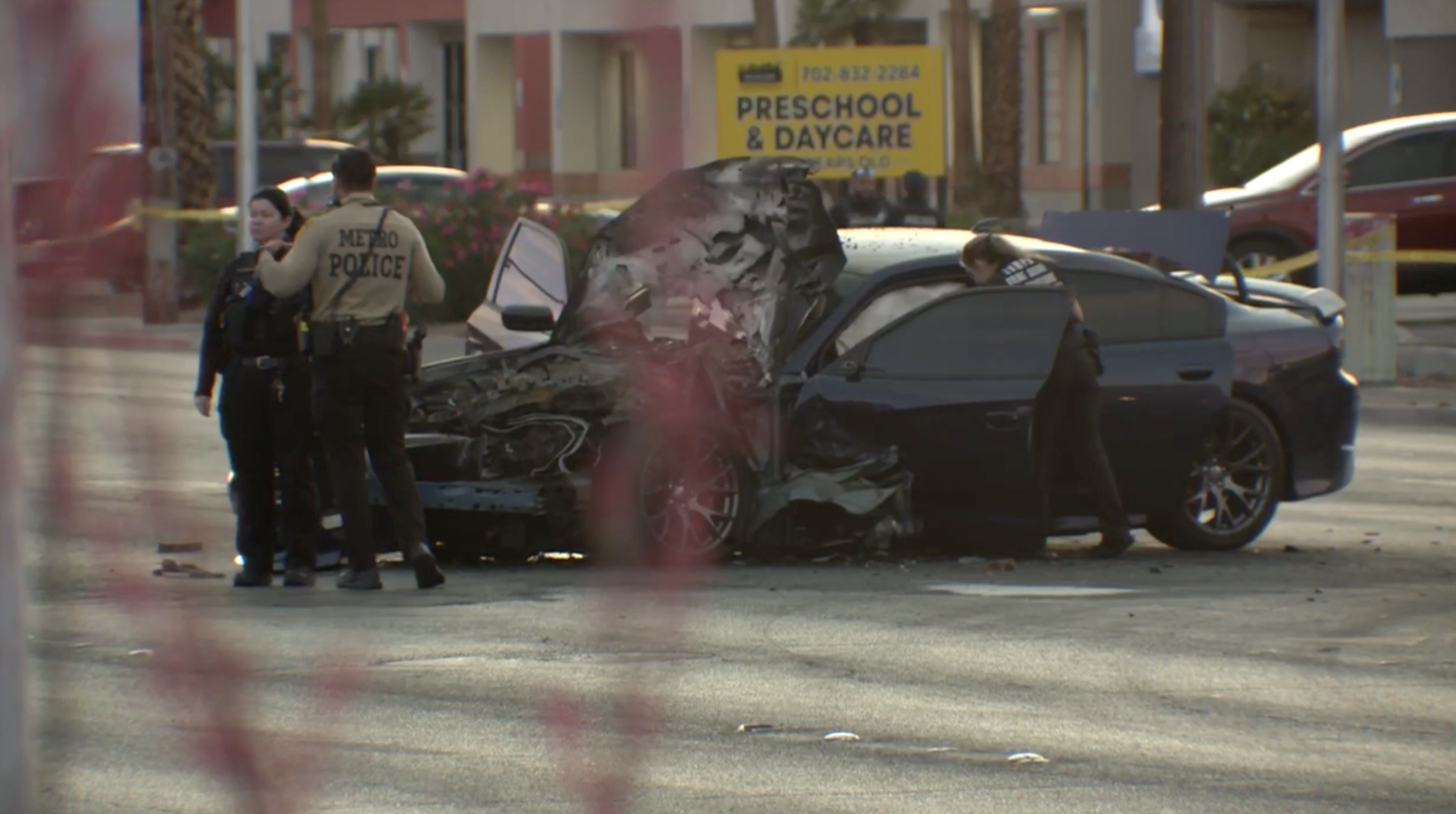 Stolen car chase closes lanes on westbound Bonanza Road after Nellis Boulevard