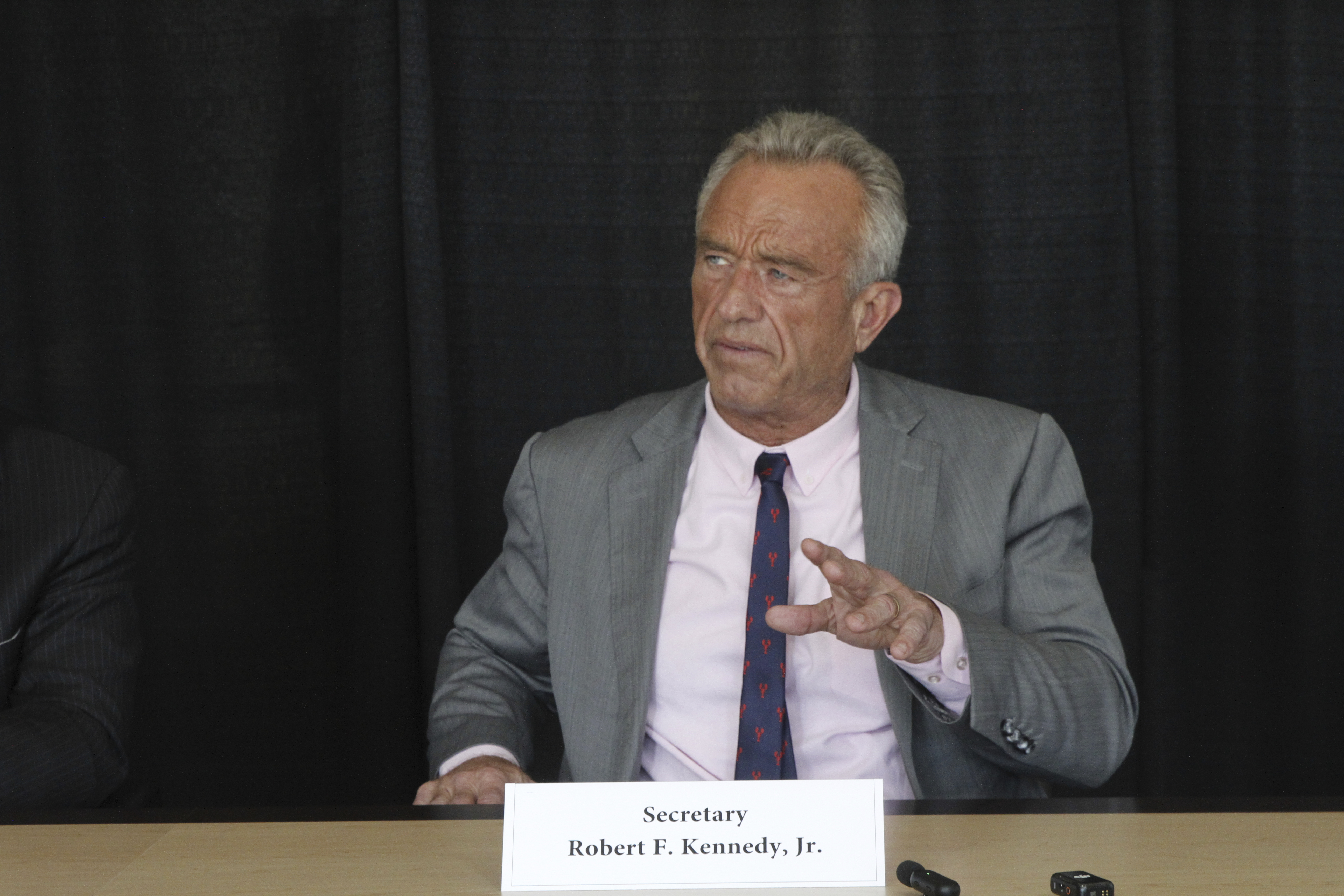 U.S. Health Secretary Robert F. Kennedy Jr. attends a news conference, Tuesday, Aug. 5, 2025, in Anchorage, Alaska. 