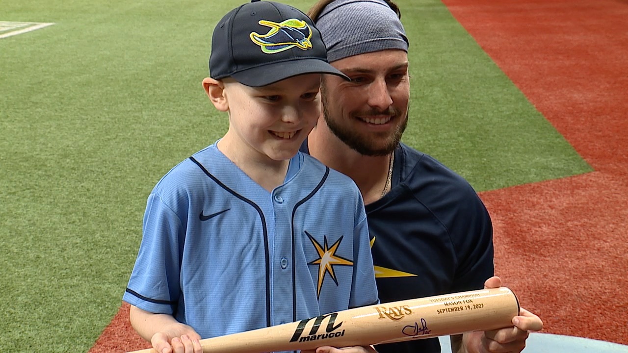 Boy with cancer meets Josh Lowe