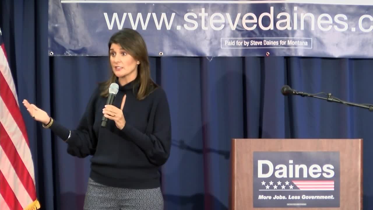 Nikki Haley campaigns in Great Falls for Steve Daines