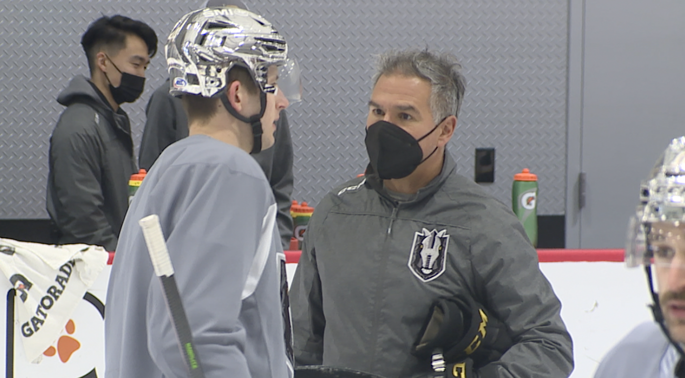 Henderson Silver Knights head coach Manny Viveiros 