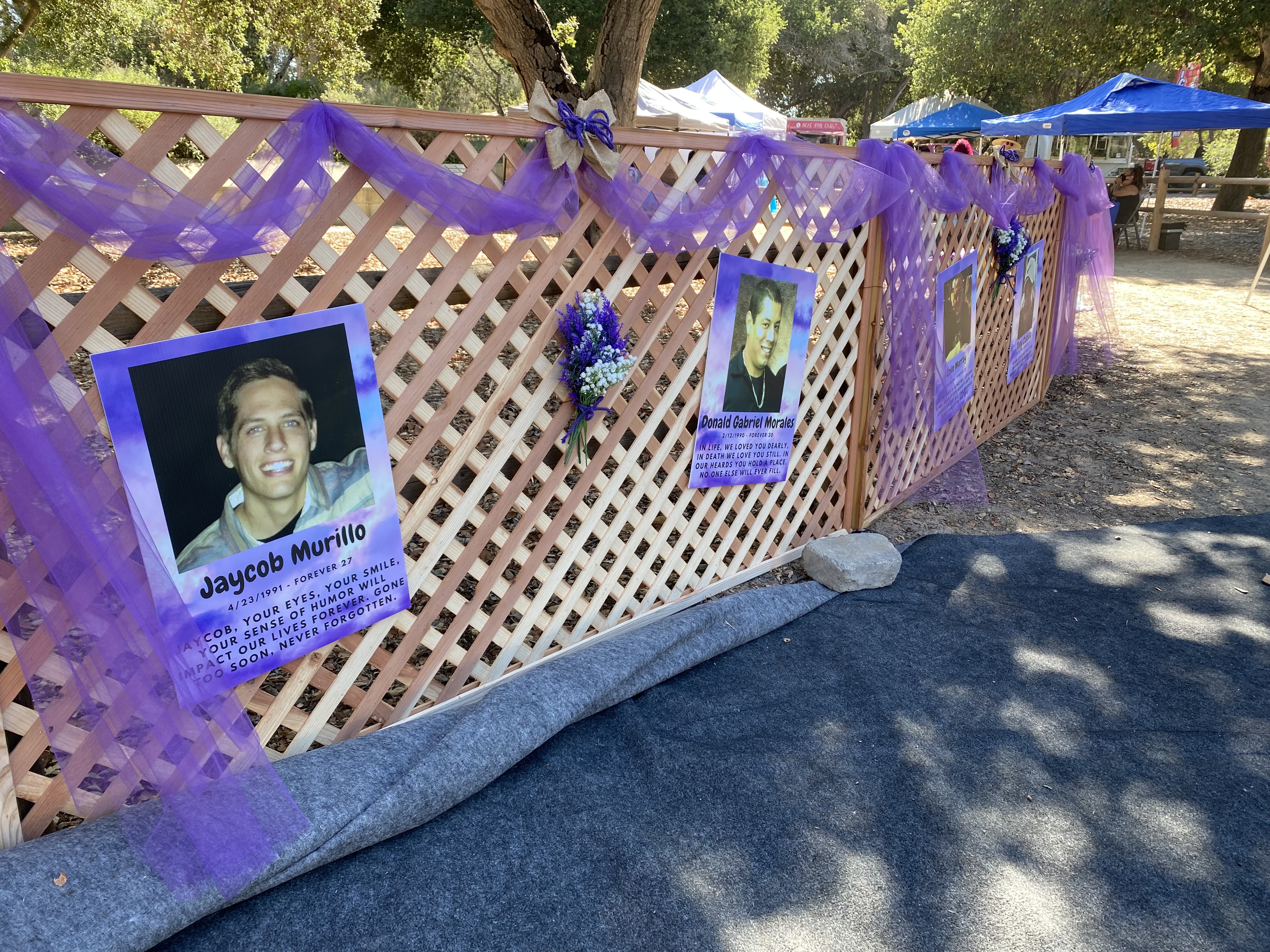 The Memory Wall for the Let's Make a Difference Overdose Awareness event