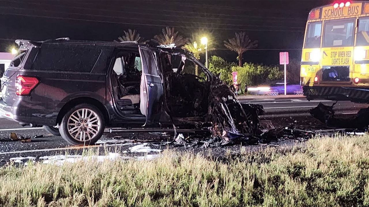 Six Fort Pierce Central High School students were injured when two school buses were involved in a crash in the Bradenton area while returning from a band competition.