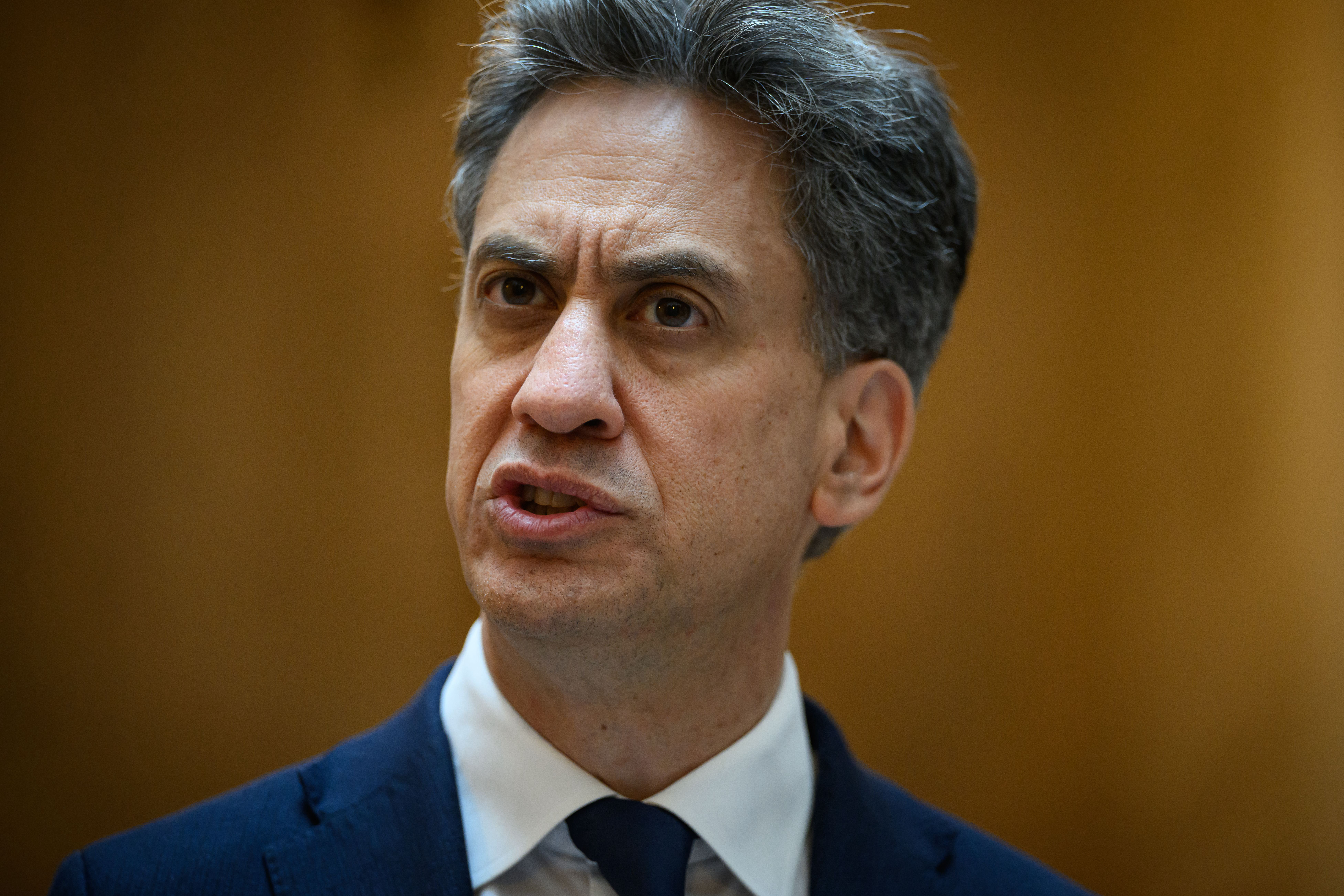 FILE - Britain's Foreign Secretary Ed Miliband speaks during a press conference in Madrid, Spain, on July 29, 2026.