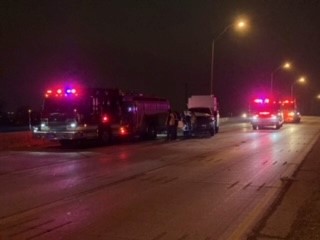 PHOTO- Firefighters hit by car 
