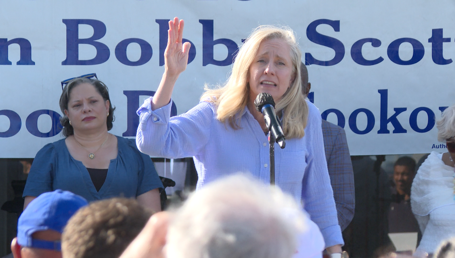 Spanberger at Scott Labor Day cookout