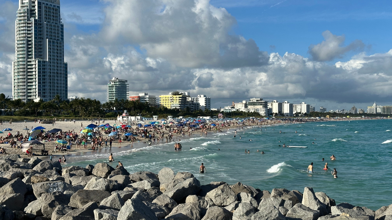 Beachgoers in Florida.