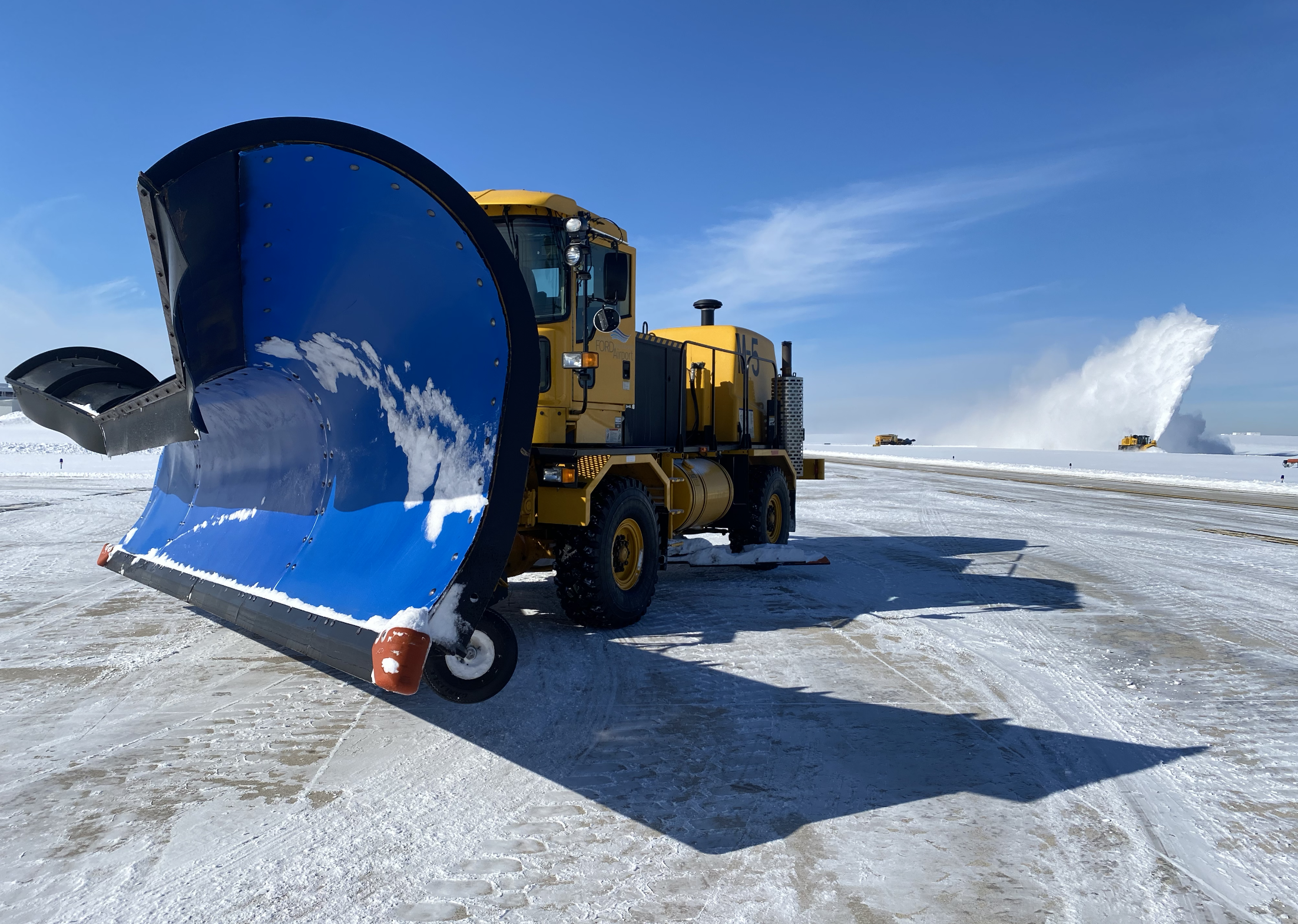 Gerald R Ford Airport Clearing Runways of Snow