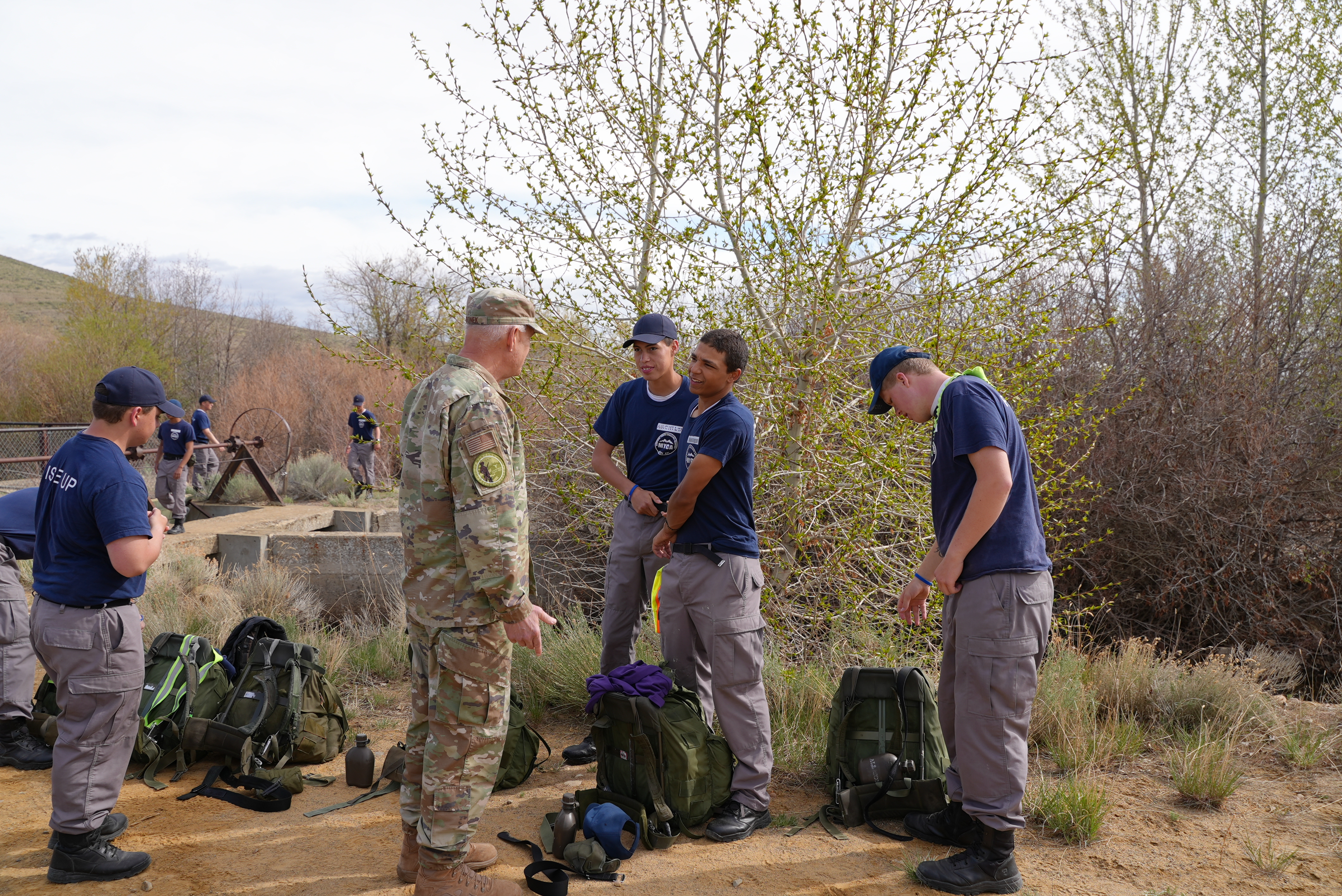 Hronek speaking with cadets