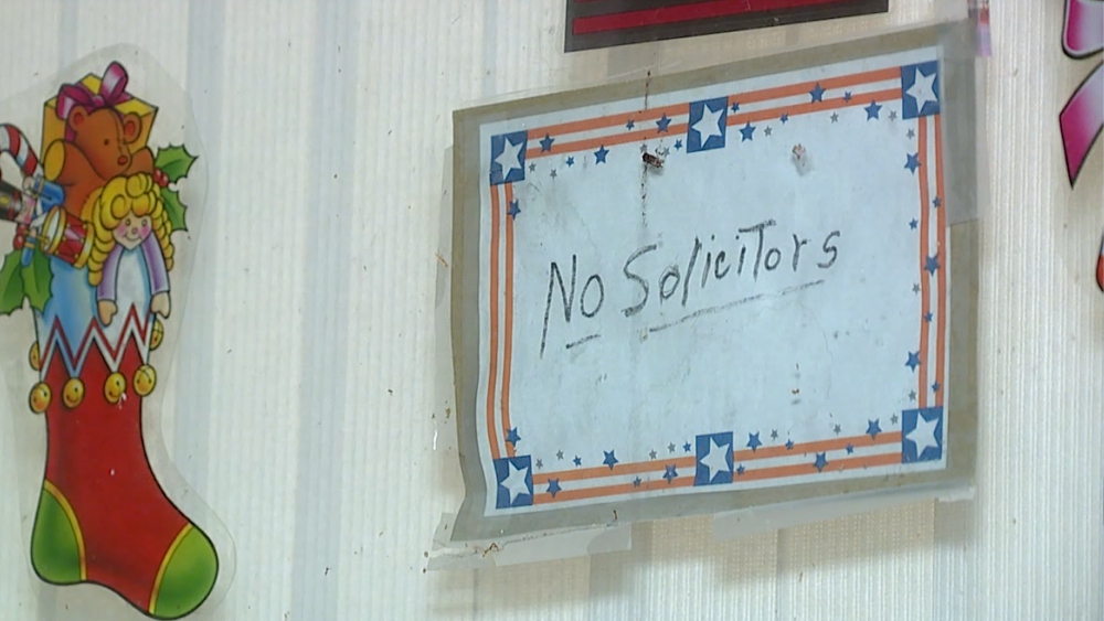 No Solicitors sign in window