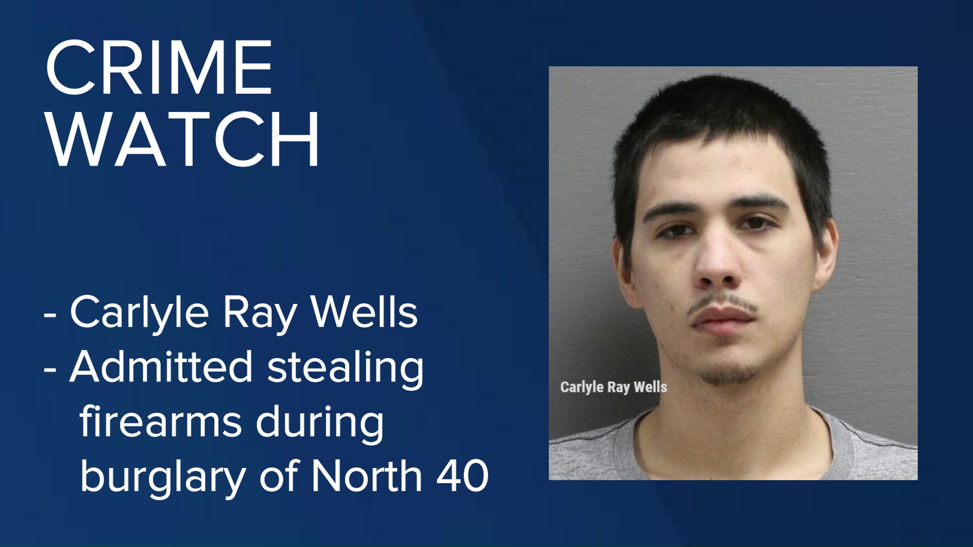 Carlyle Ray Wells admitted in federal court in Great Falls to stealing firearms during a burglary of North 40