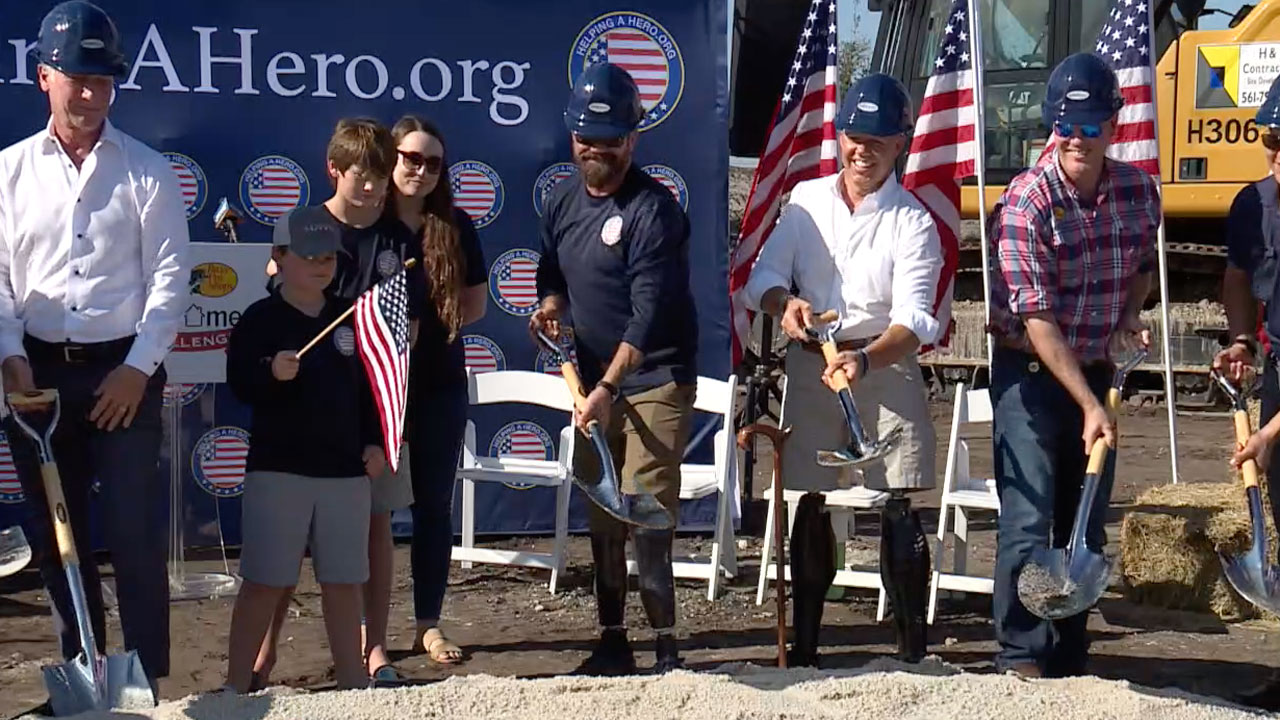 Groundbreaking ceremony for home for retired Marine Sgt. Christian Fleming