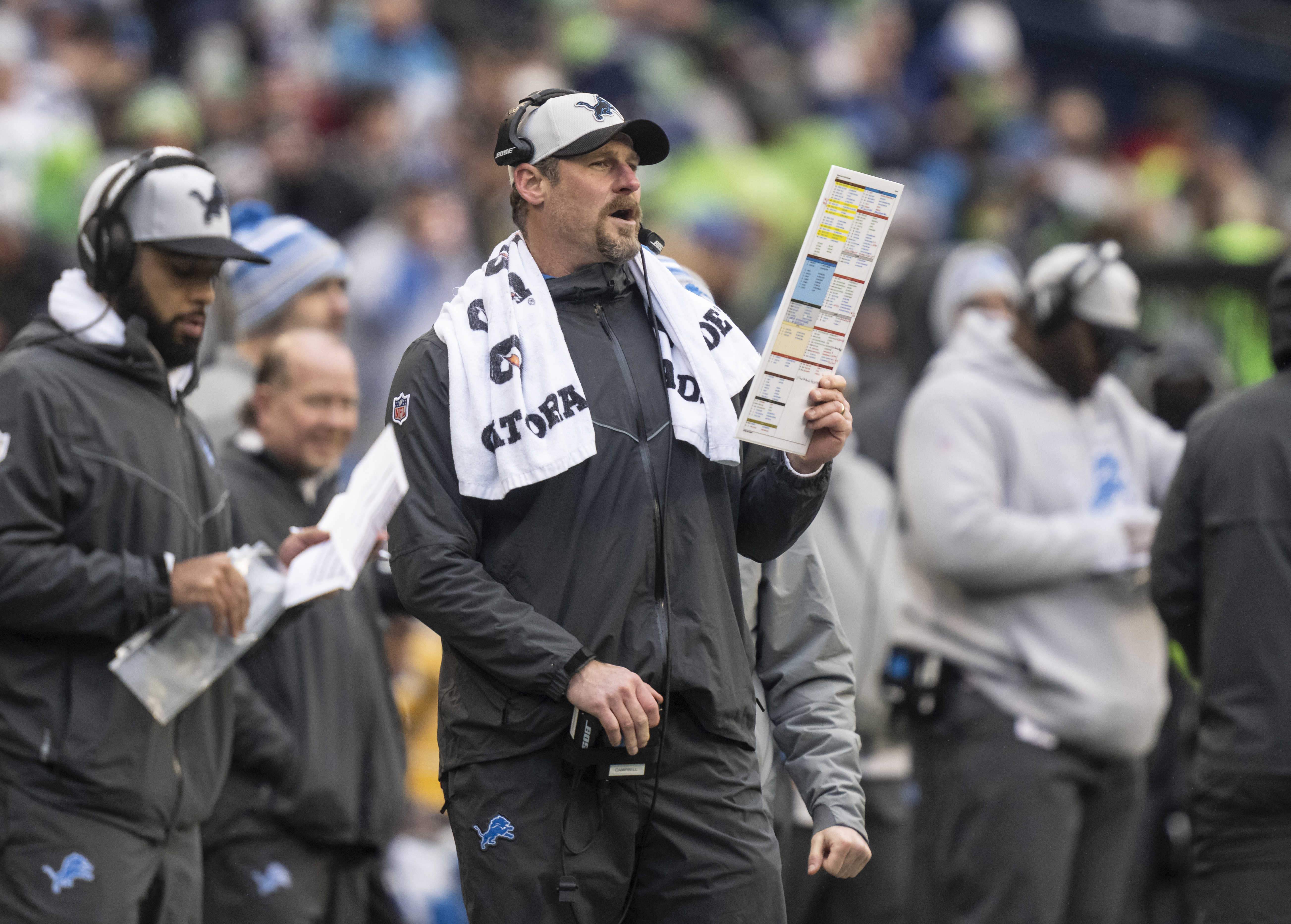 Dan Campbell Lions Seahawks Football